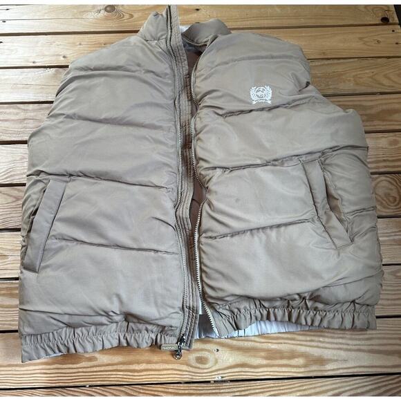 Vintage Cinch Reversible Puffer Vest Size XL Men’s Tan Down Filled Lofty - Picture 2 of 11